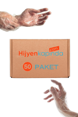 Şeffaf Eldiven, 50 Paket Poşet Eldiven (Toplam 5.000 Adet)