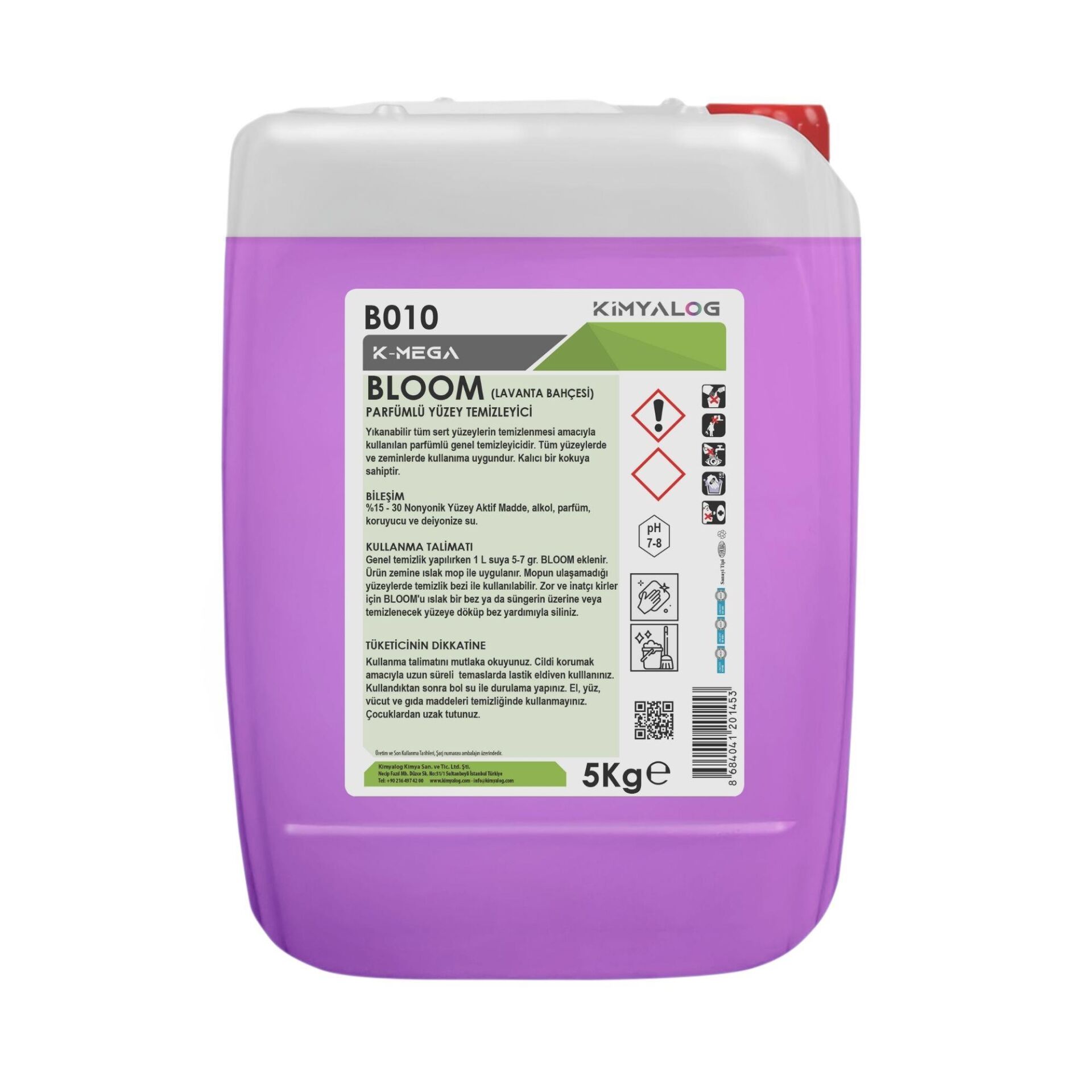 Kimyalog K-Mega Bloom Parfümlü Tüzey Temizleyici (Lavanta Bahçesi) 5 Kg