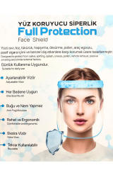 Koruyucu Şeffaf Yüz Siperliği Ayarlanabilir Vizör Ergonomik Dizayn 10 Adet