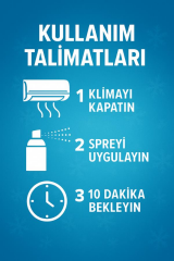 ONLA Klima Temizleyici Sprey 150 ml - Bakteri ve Koku Giderici, Ev & Araç Kliması Uyumlu