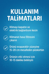 ONLA Klima Temizleyici Sprey 150 ml - Bakteri ve Koku Giderici, Ev & Araç Kliması Uyumlu