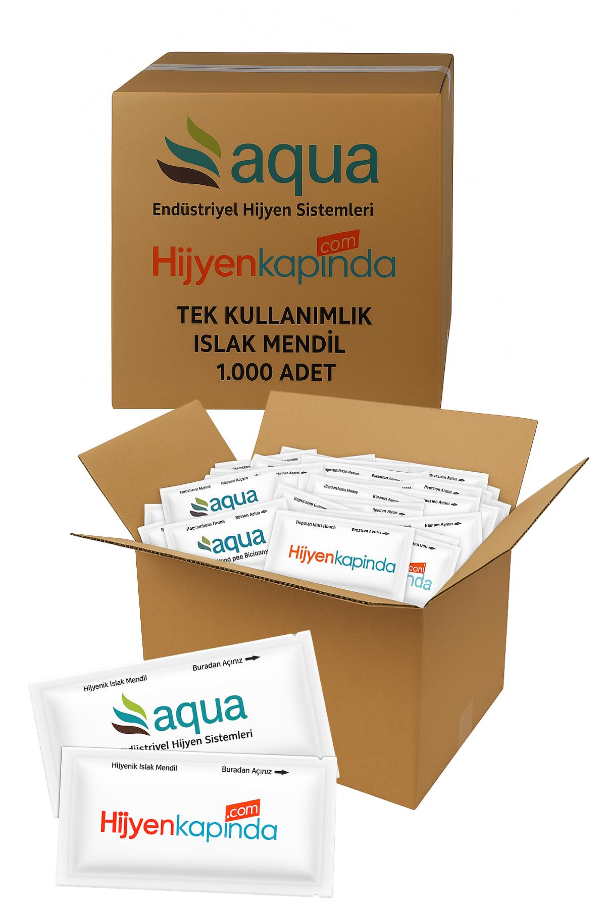 Hijyen Kapında Tek Kullanımlık Islak Mendil 1000 Adet