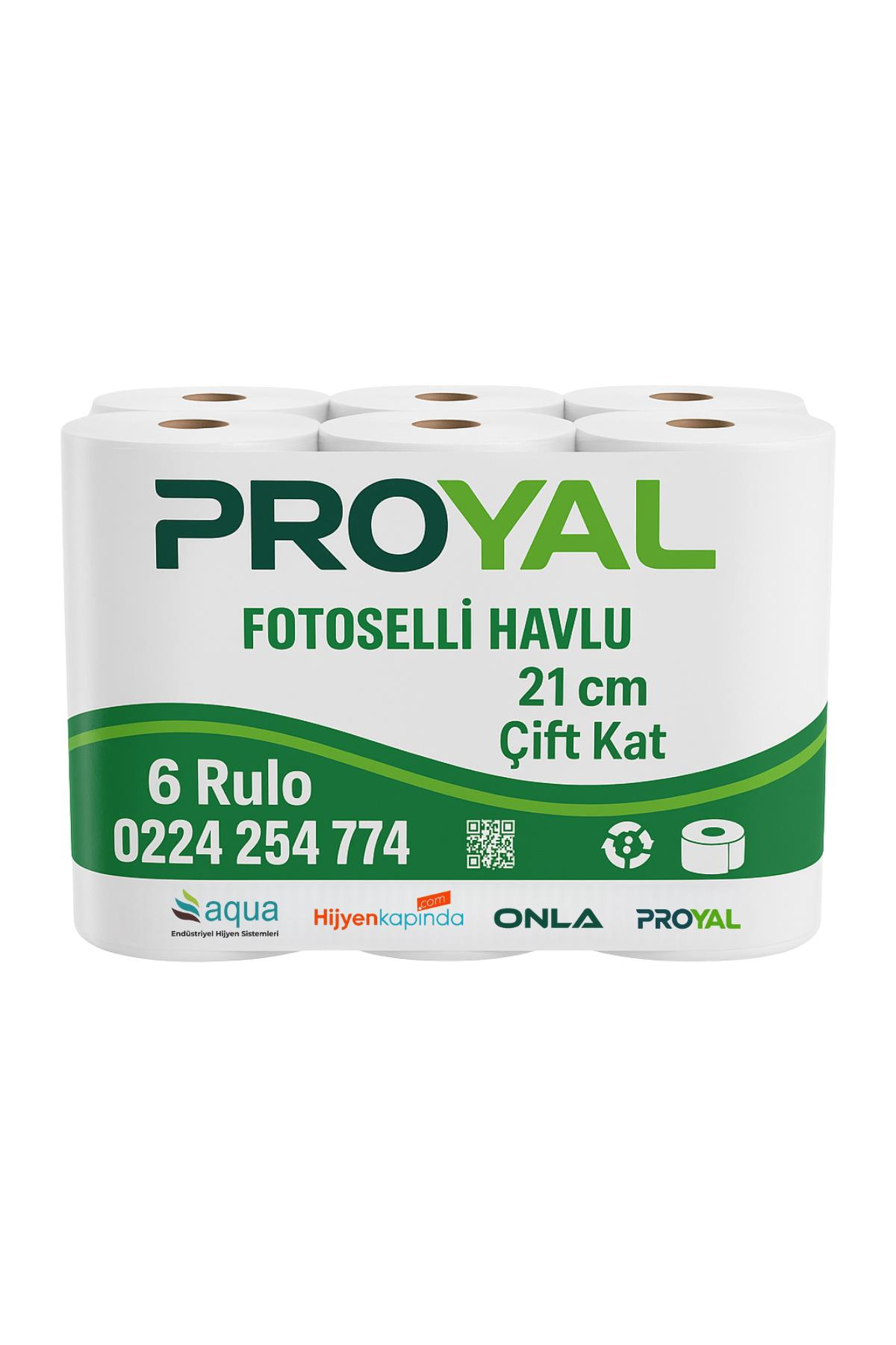 PROYAL Hareketli Kağıt Havlu 21 cm x 6 Rulo Fotoselli Çift Katlı, Otomatik Dispenser Uyumlu