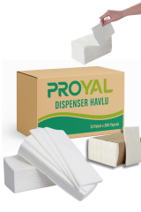 PROYAL Z Katlama Havlu Kağıt Peçete 2 Katlı 200 Yaprak 12'Li Paket