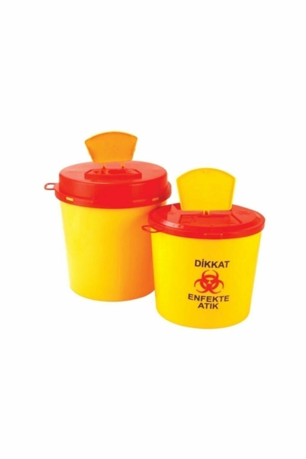 Tıbbi Atık Kutusu Plastik Kilitli Kapak 5 Litre 10 Adet