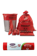 Polmix Tıbbi Atık 80x110 cm Jumbo Çöp Poşeti 10 Rulo