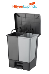 Duo Çift Hazneli Pedallı Çöp Kovası - 25 + 25 LT