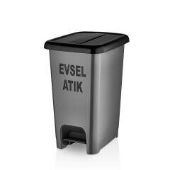 Pro Gri Slim Pedallı Evsel Atık Çöp Kovası 50 LT