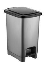 Plastik Metalize Slim Pedallı Çöp Kovası 60 Litre